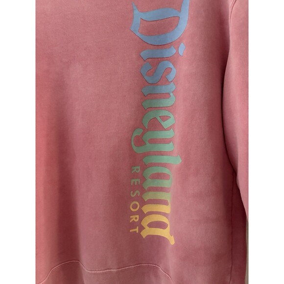 Disneyland Resort Spellout Sweatshirt Size M Pink Pullover Fleece Oversize Comfy - Picture 11 of 11